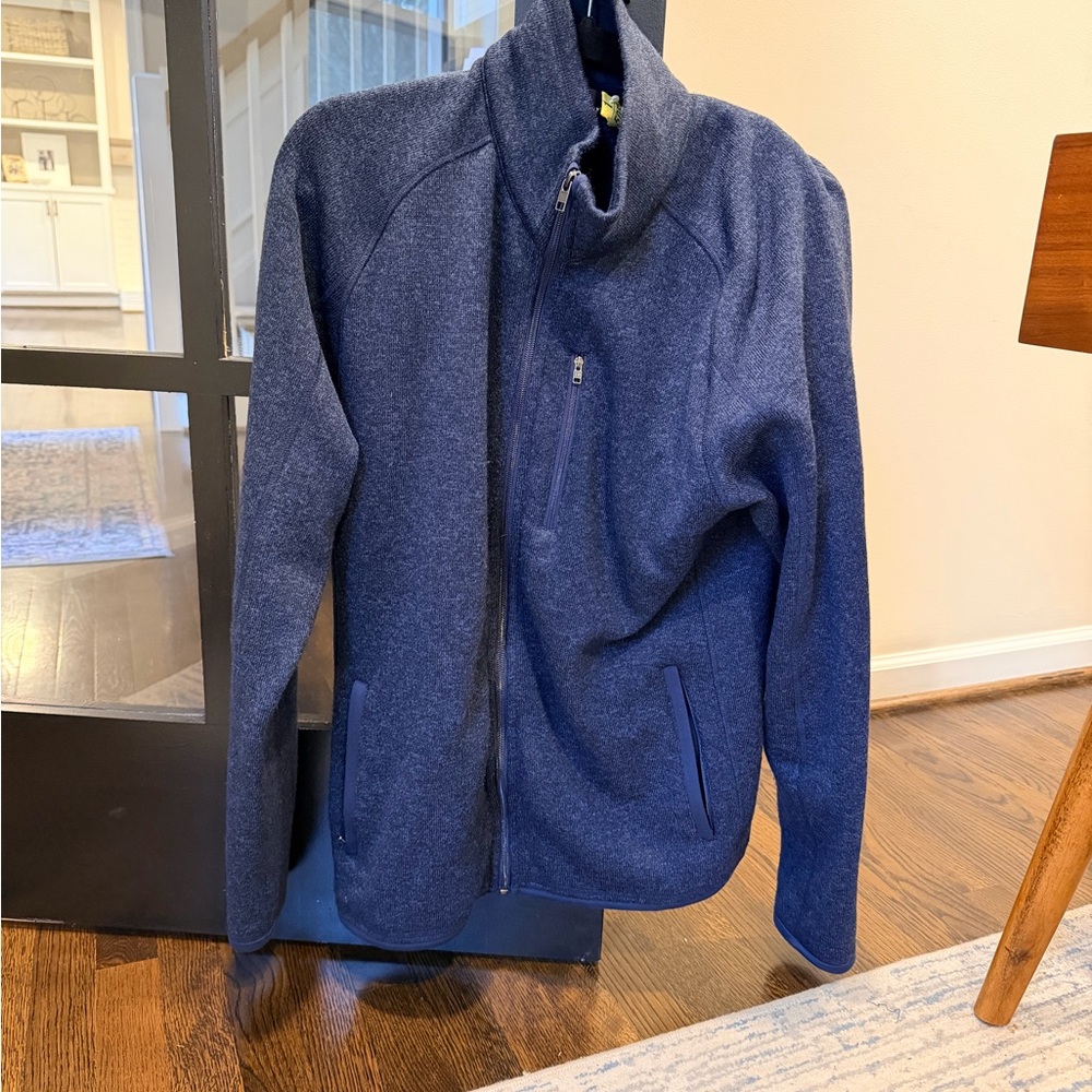 Quince Men's Navy Zip-Up Sweater